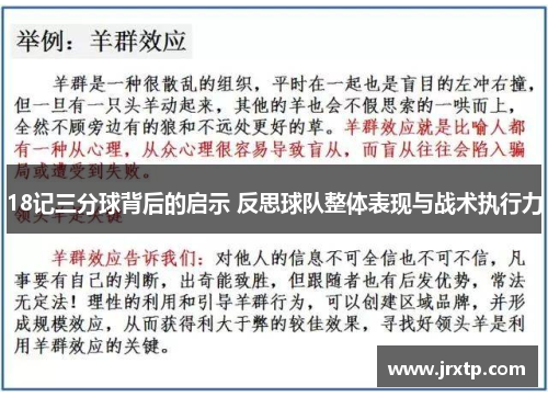 18记三分球背后的启示 反思球队整体表现与战术执行力